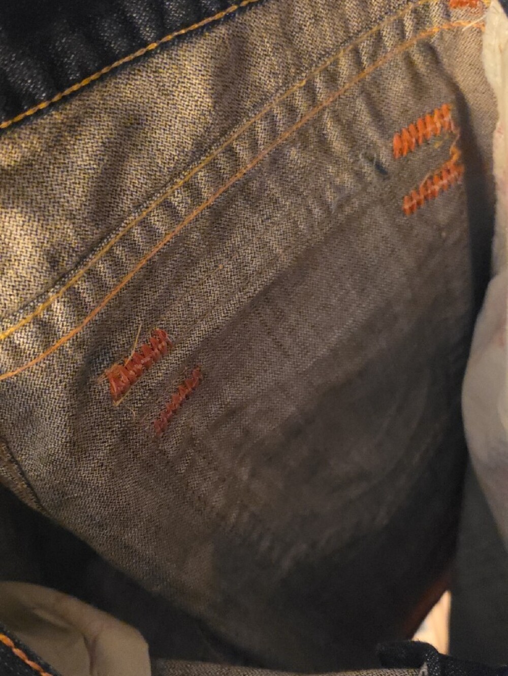 True Religion Dark Blue Denim Jean Shorts with Contrast Stitching - Picture 7 of 11